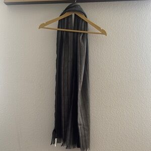 Striped Gray and Black Scarf